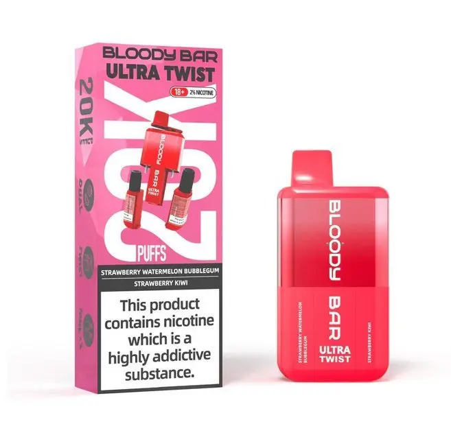 Strawberry Watermelon Bubblegum / Strawberry Kiwi | Bloody Bar Ultra Twist 20K Disposable Vape