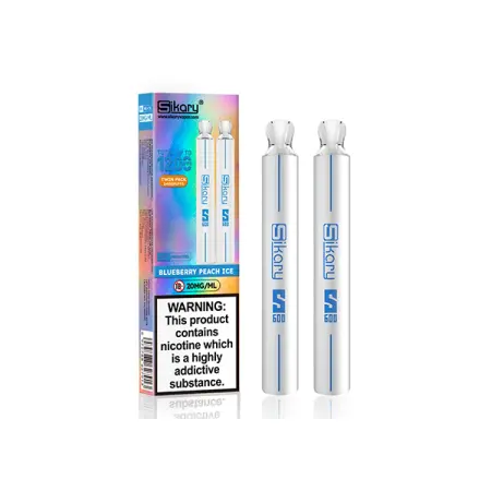 Blueberry Peach Ice by Sikary S600 Disposable Vape 20mg - Twin Pack