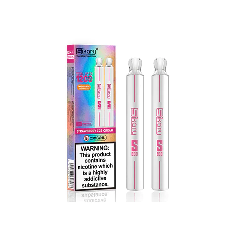  Strawberry Ice Cream by Sikary S600 Disposable Vape 20mg - Twin Pack 