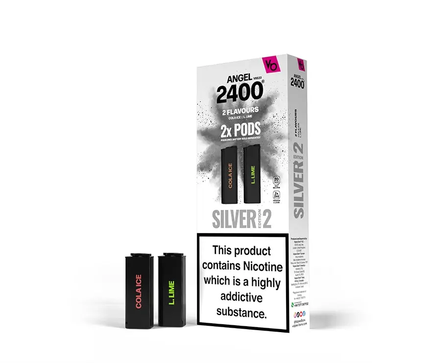  Angel 2400 Prefilled Vape Pods by Vapes Bar - Silver Edition 2 