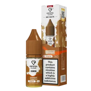 Straight Tobacco Nic Salt E-Liquid by Crystal Clear Bar Salts 10ml