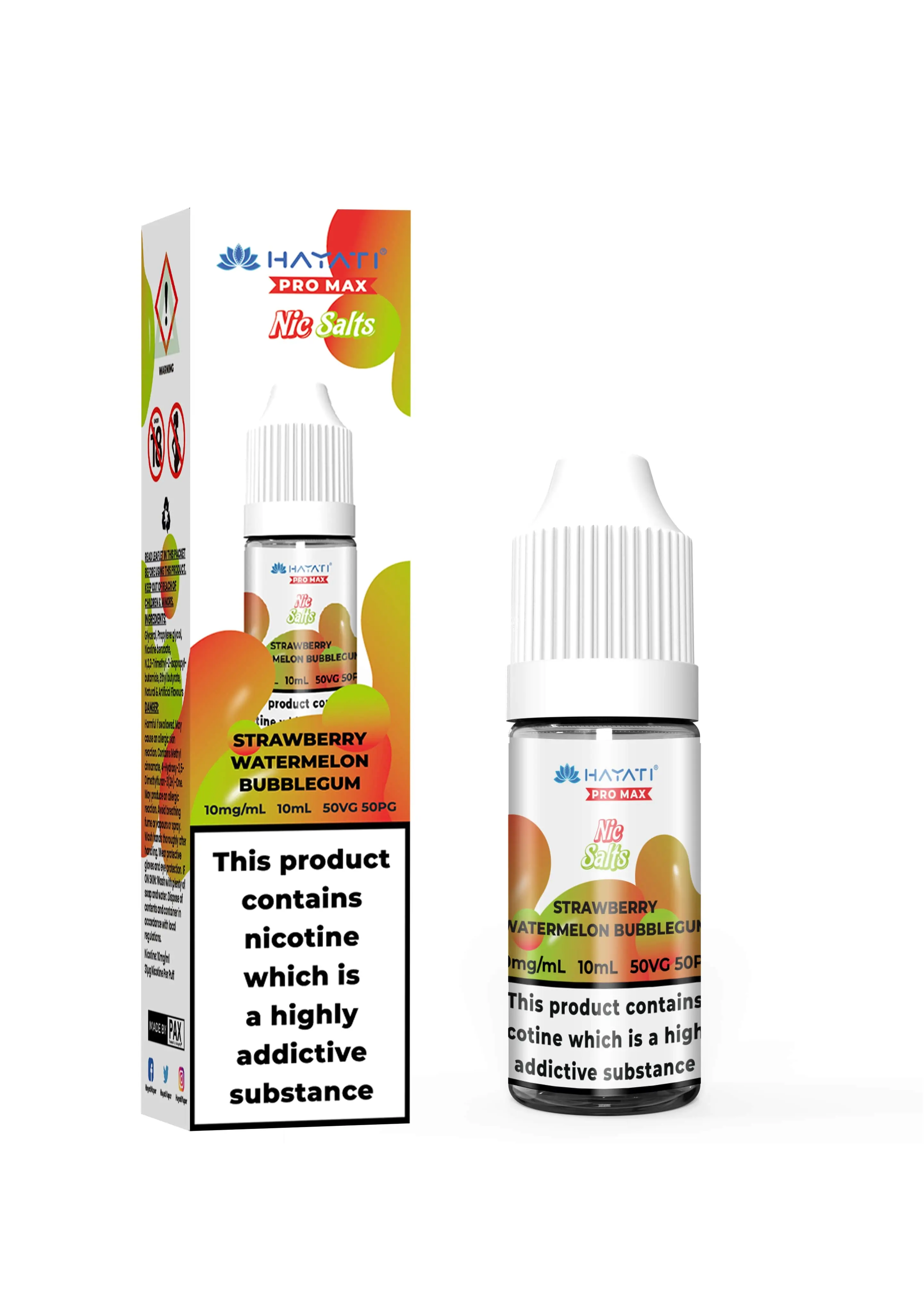 Hayati Crystal Pro Max Nic Salt - Strawberry Watermelon Bubblegum - 10ml |  Vape And Go