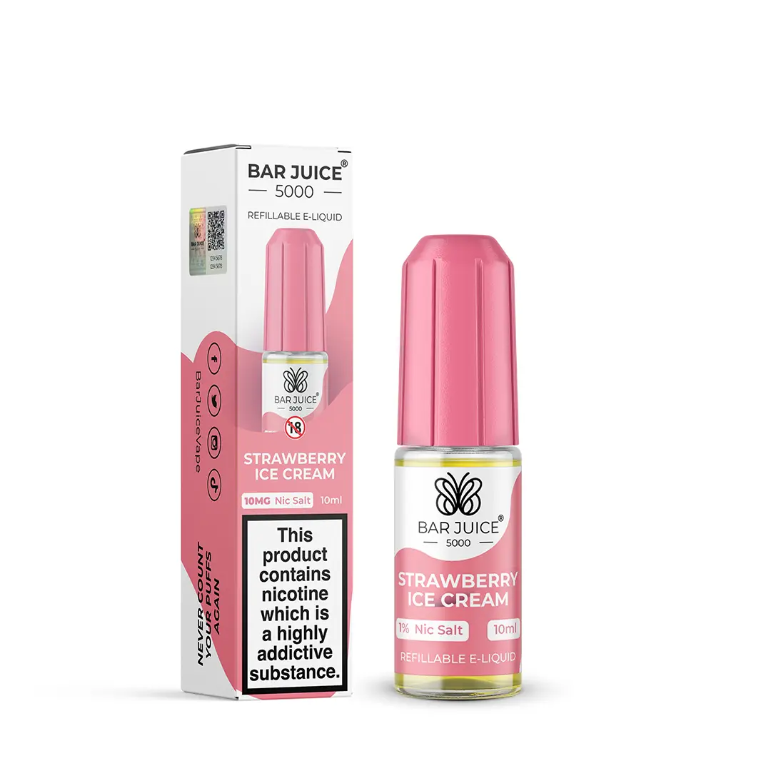 Strawberry Ice Cream Nic Salt E-Liquid by Bar Juice 5000 Salts 10ml