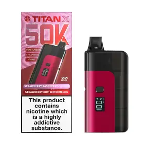 Strawberry Kiwi Watermelon/Strawberry Raspberry Cherry Titan X 50K Prefilled Pod Kit