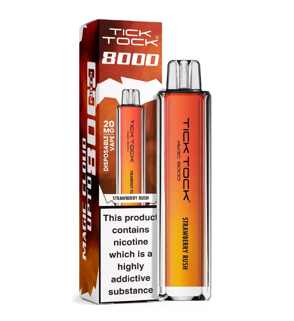 Strawebrry Rush Tick Tock Magic 8000 Disposable Vape 20mg