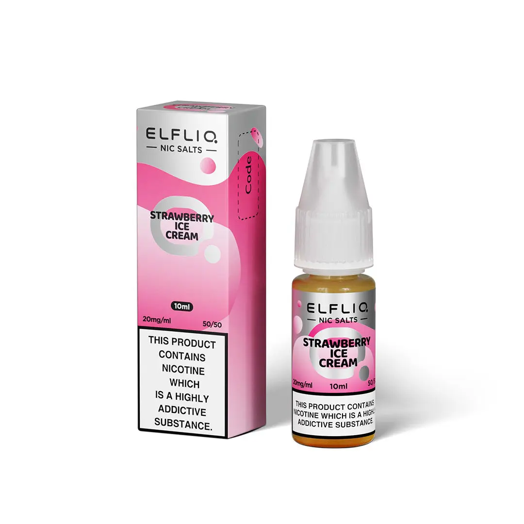 Elfliq Nic Salt by Elf Bar - Strawberry Ice Cream(Snoow) - 10ml