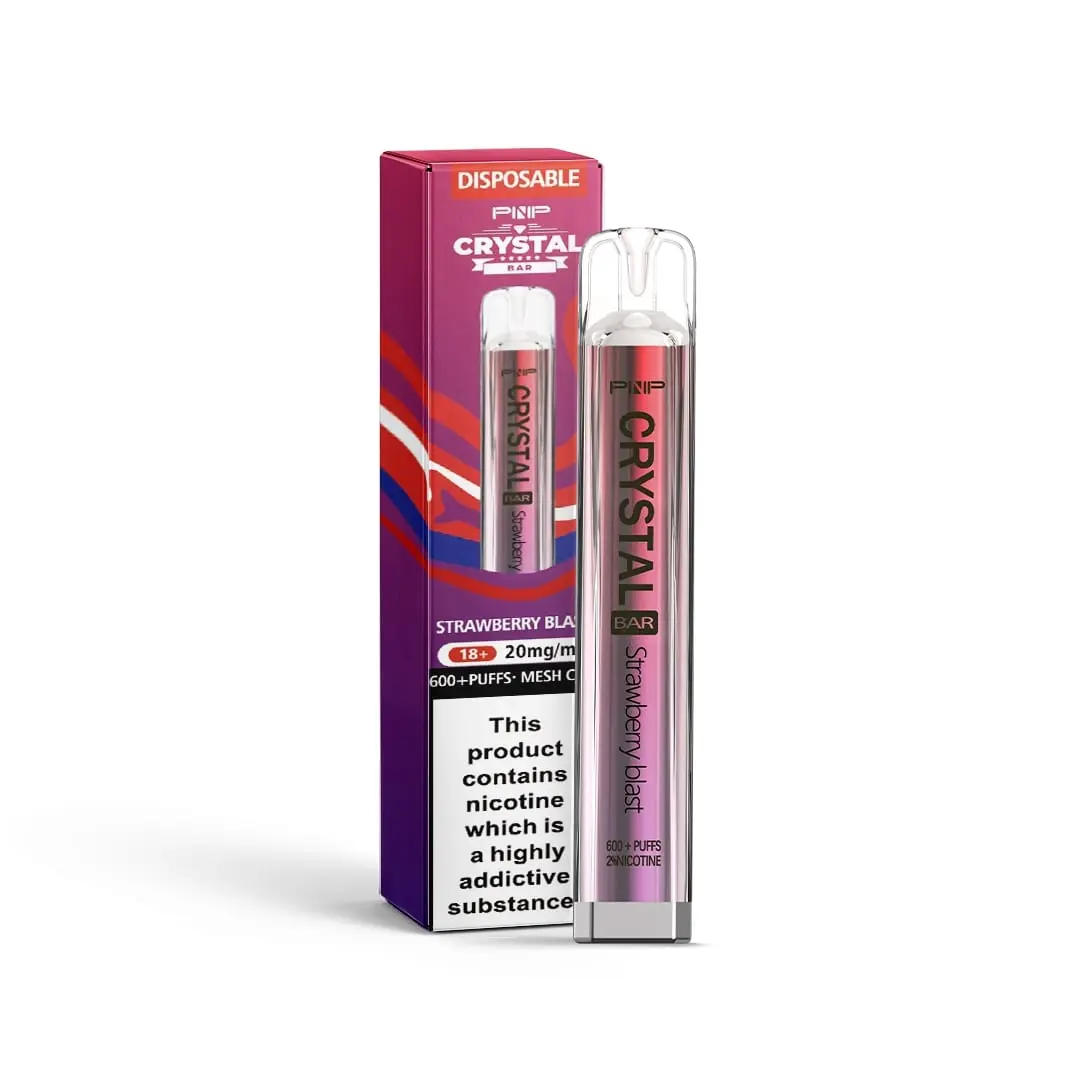 PNP Crystal Bar Strawberry Blast Vape | 20mg | Next Day Delivery