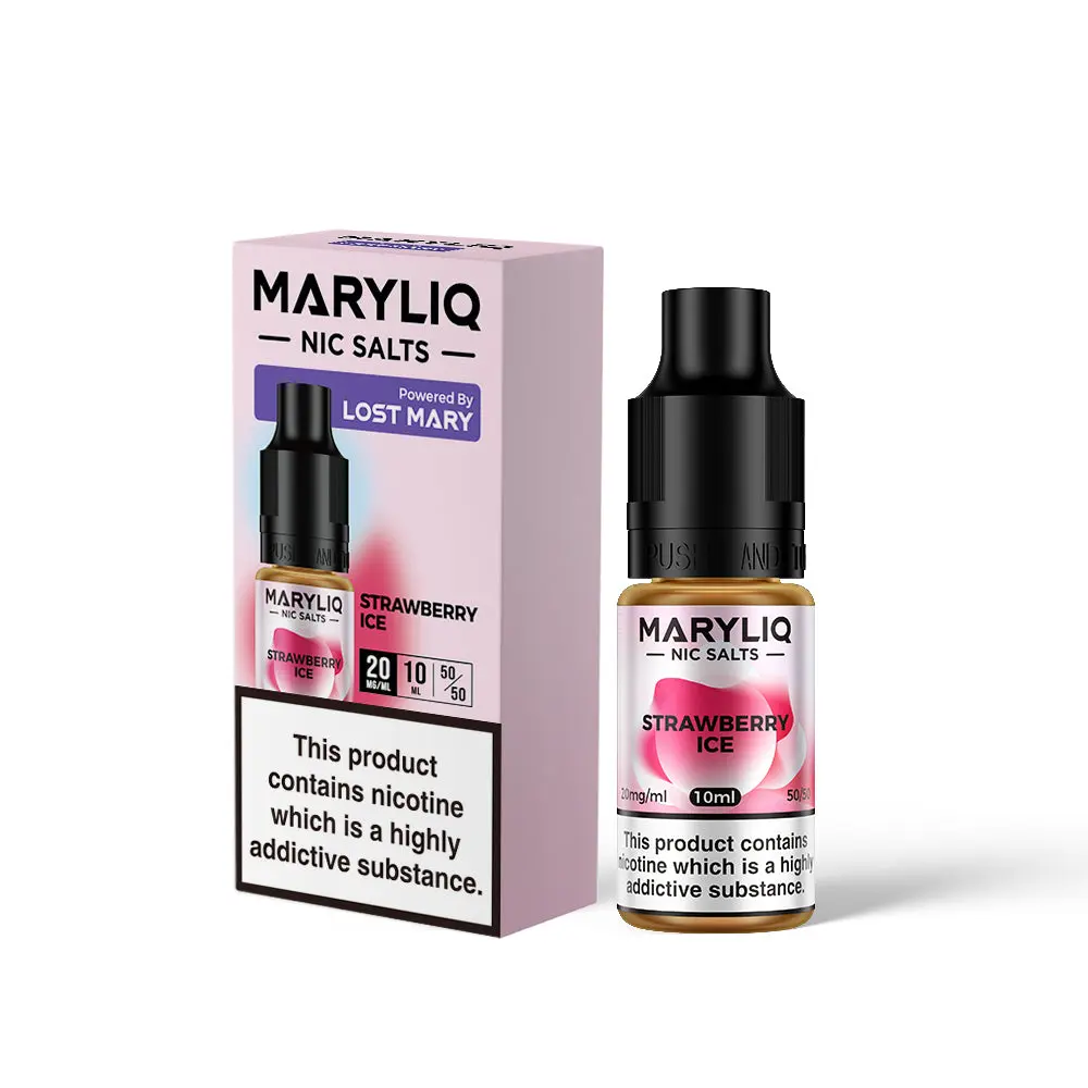 Strawberry Ice Nic Salt E-Liquid by Maryliq Salts 10ml