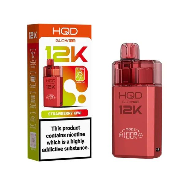 Strawberry Kiwi HQD Glow Pro 12K Prefilled Pod Kit