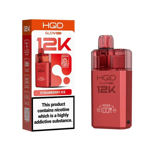 Strawberry Ice HQD Glow Pro 12K Prefilled Pod Kit