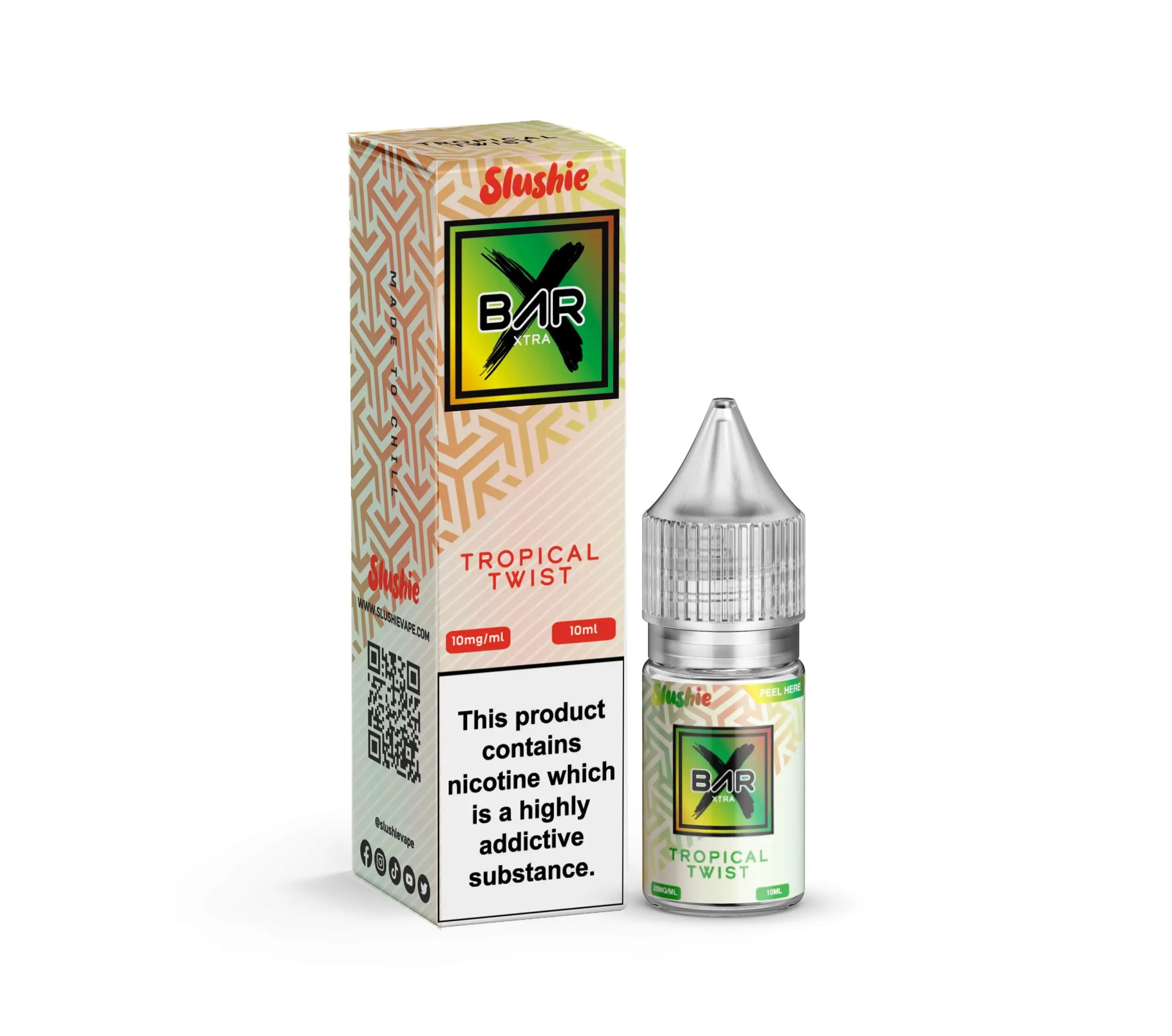  Tropical Twist Nic Salts E-Liquid by Slushie Bar Xtra 10ml 