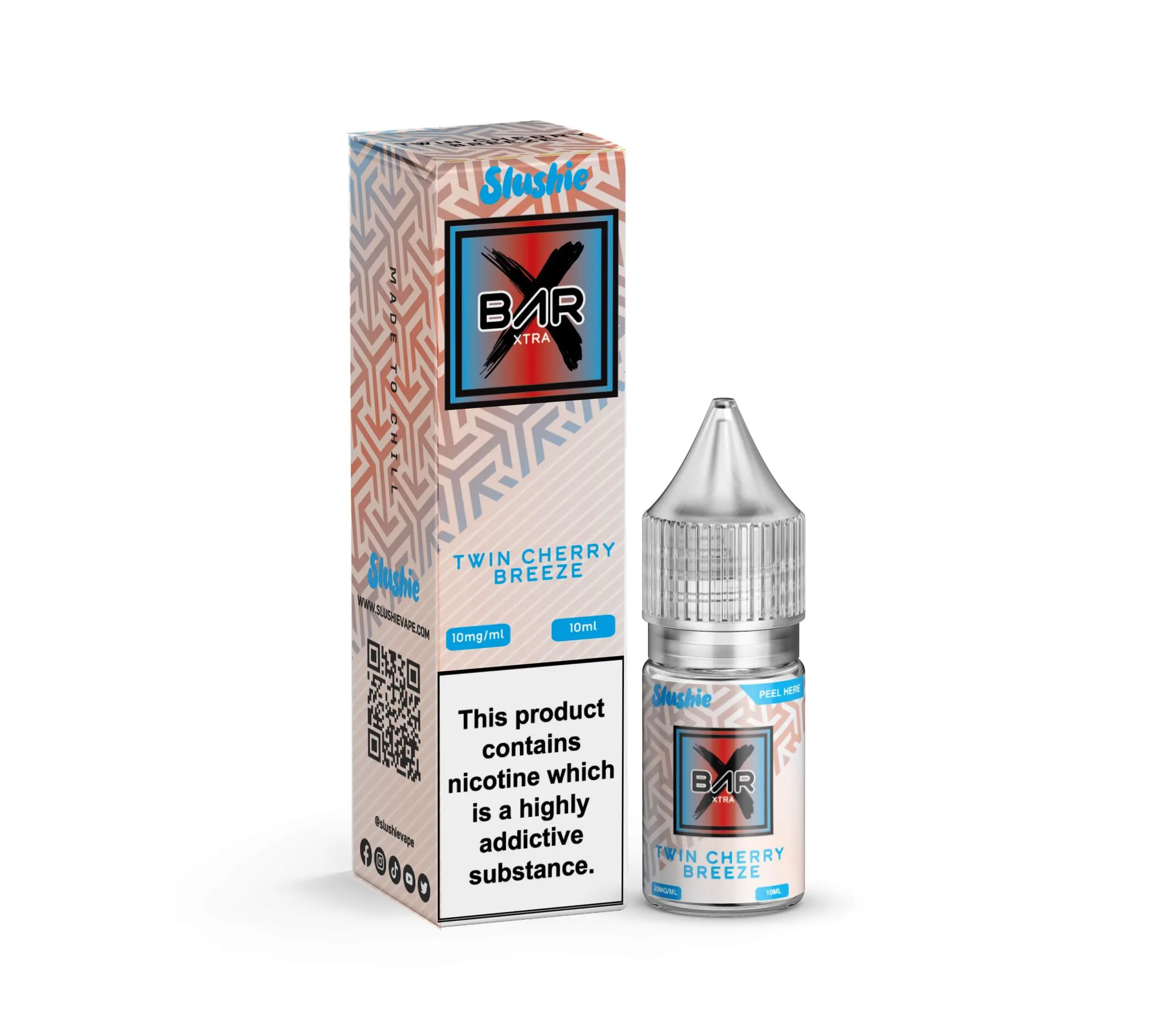  Twin Cherry Breeze Nic Salts E-Liquid by Slushie Bar Xtra 10ml 