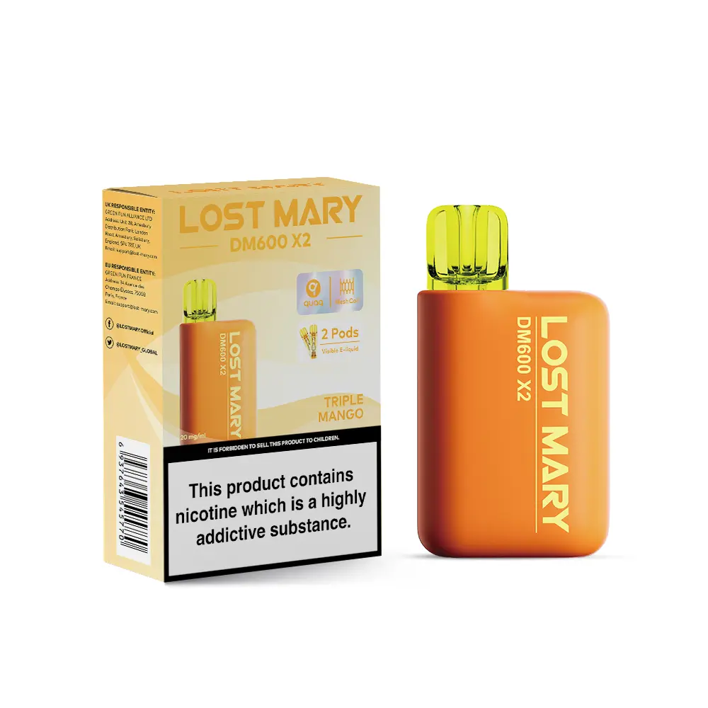 Lost Mary DM600 X2 Disposable Vapes - Triple Mango| Vape and Go