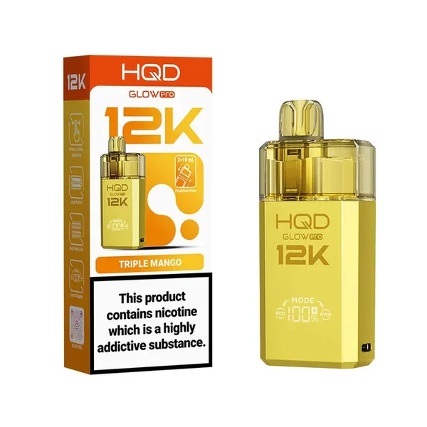 Triple Mango HQD Glow Pro 12K Prefilled Pod Kit