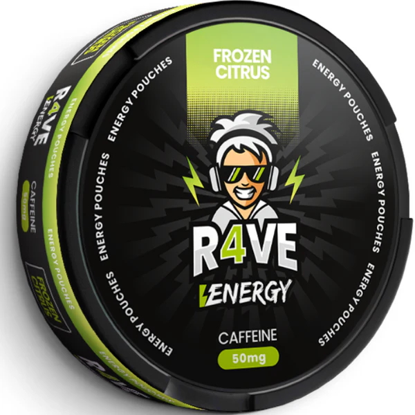  Frozen Citrus Caffeine Nicotine Pouches by R4VE 50mg 