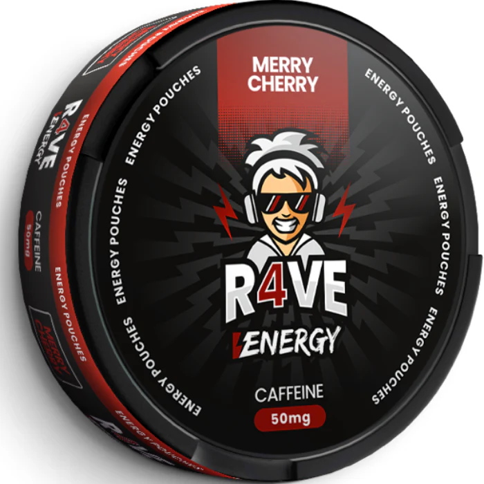  Merry Cherry Caffeine Nicotine Pouches by R4VE 50mg 