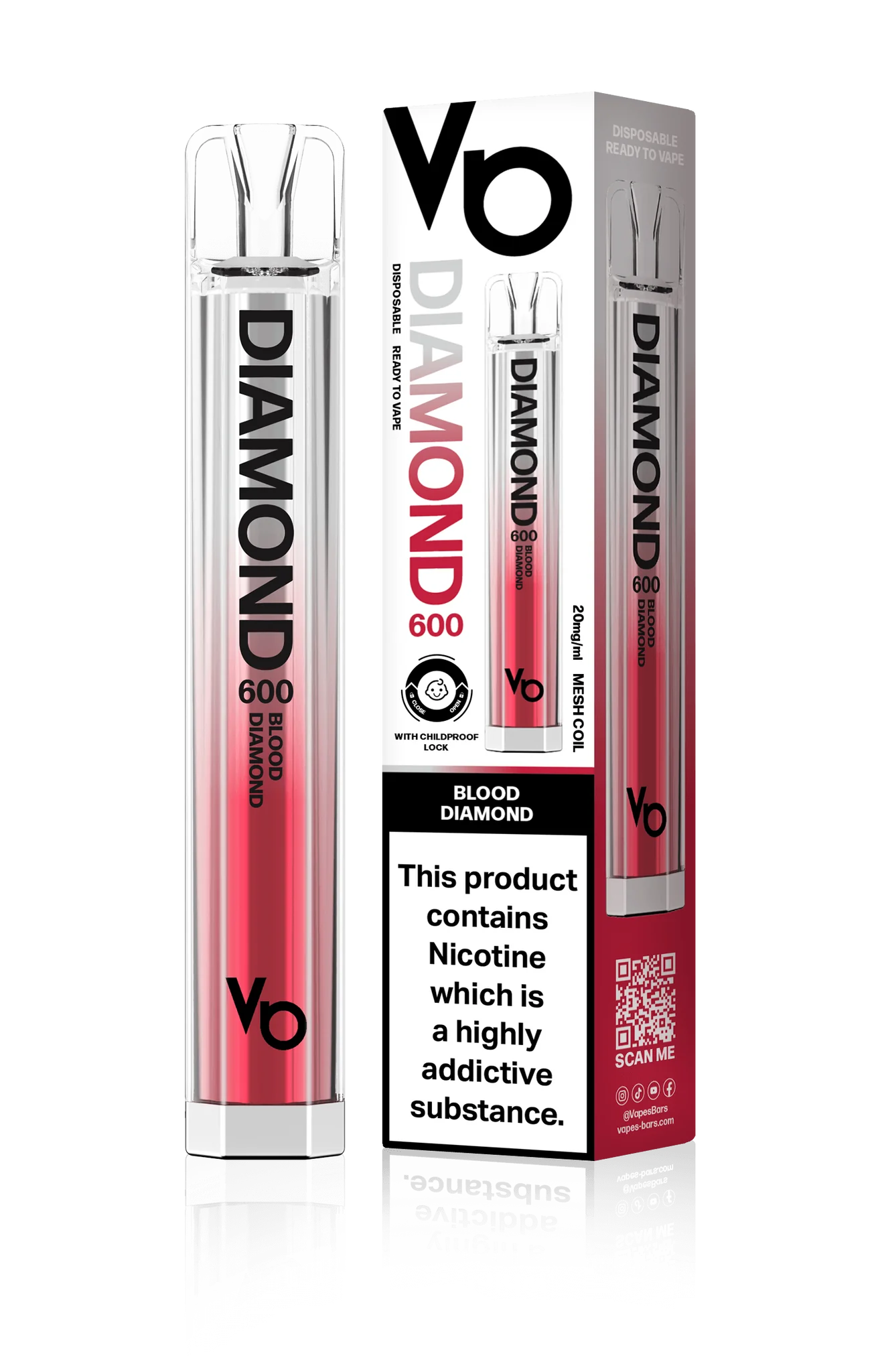  Vapes Bar Diamond Disposable Pen - Blood Diamond - 20mg 