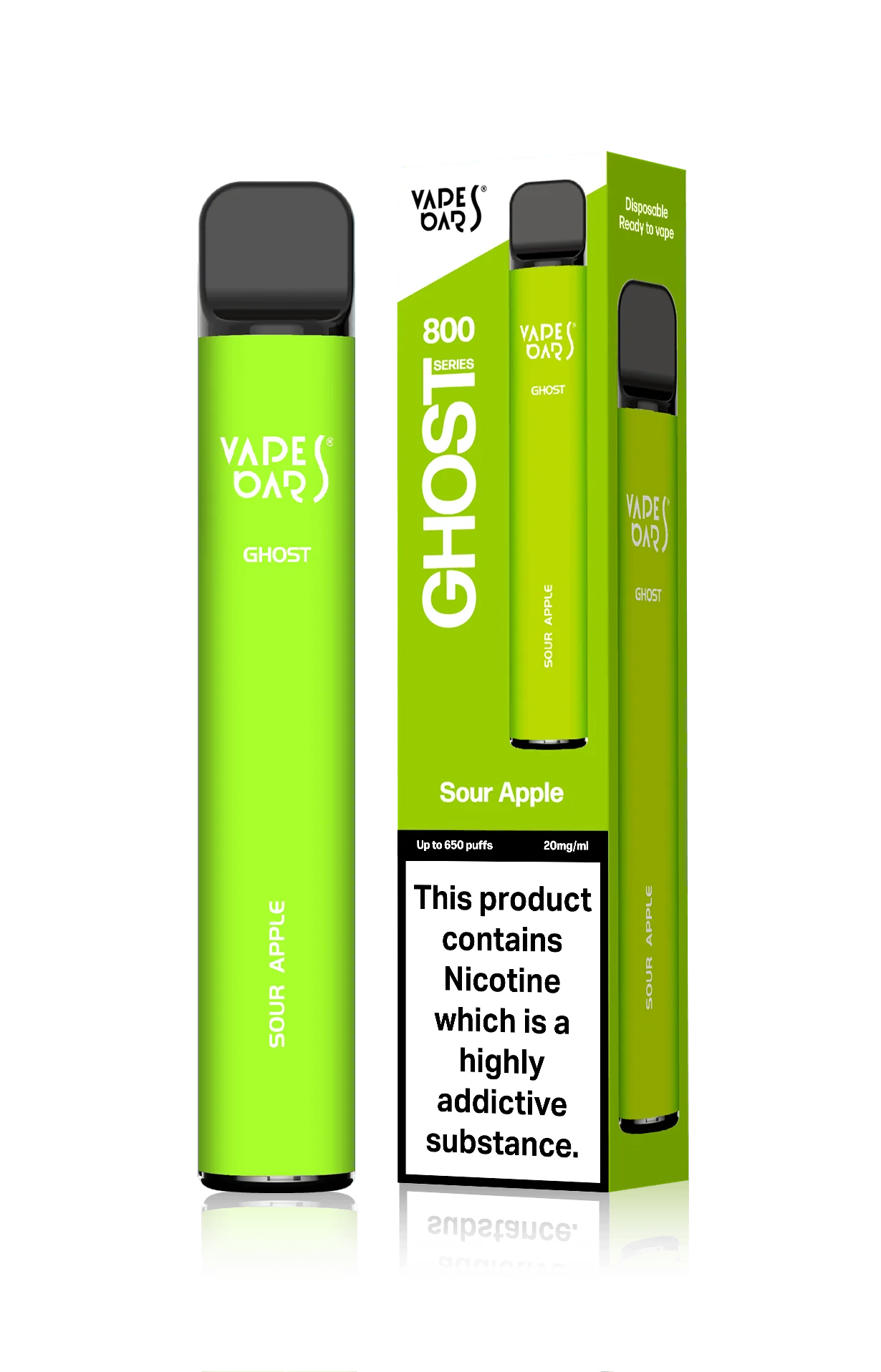 Sour Apple | Vapes Bars Ghost 800 Series Disposable Pen - 20mg | 650 Puffs 