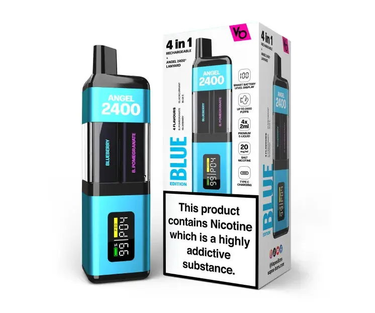  Blue Edition Angel 2400 Rechargeable Disposable Vape by Vapes Bars 20mg 