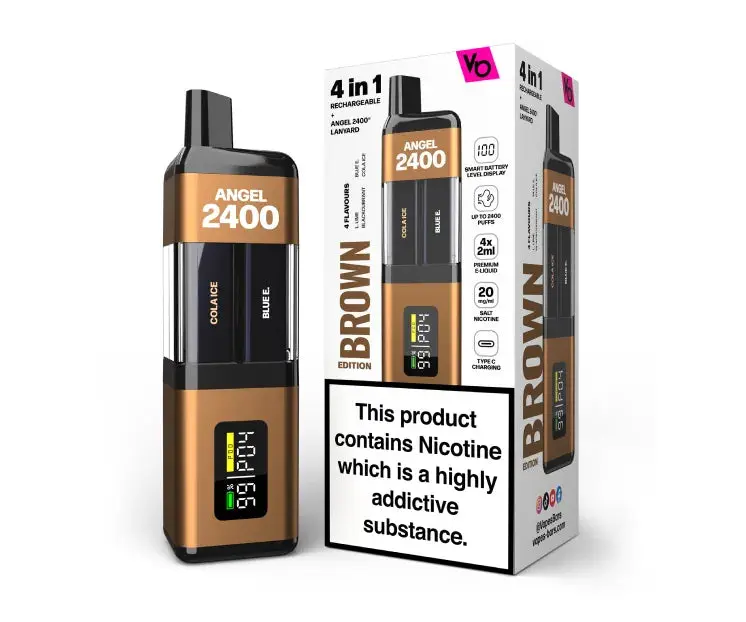 Brown Edition Angel 2400 Rechargeable Disposable Vape by Vapes Bars 20mg