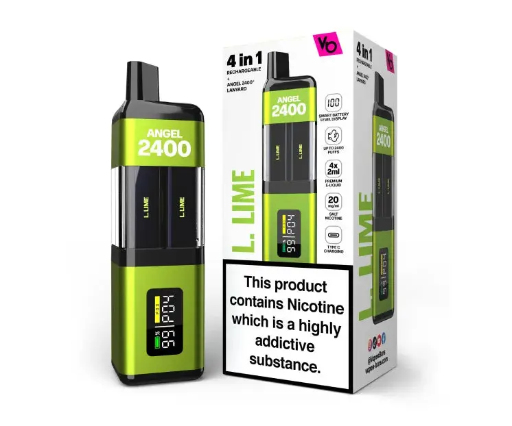  L. Lime Angel 2400 Rechargeable Disposable Vape by Vapes Bars 20mg 