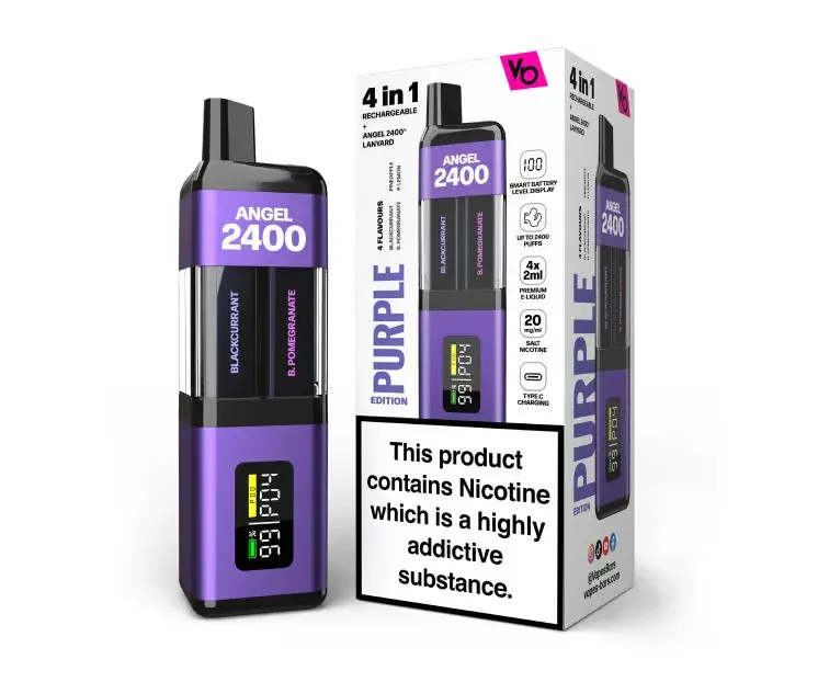 Pruple Edition Angel 2400 Rechargeable Disposable Vape by Vapes Bars 20mg