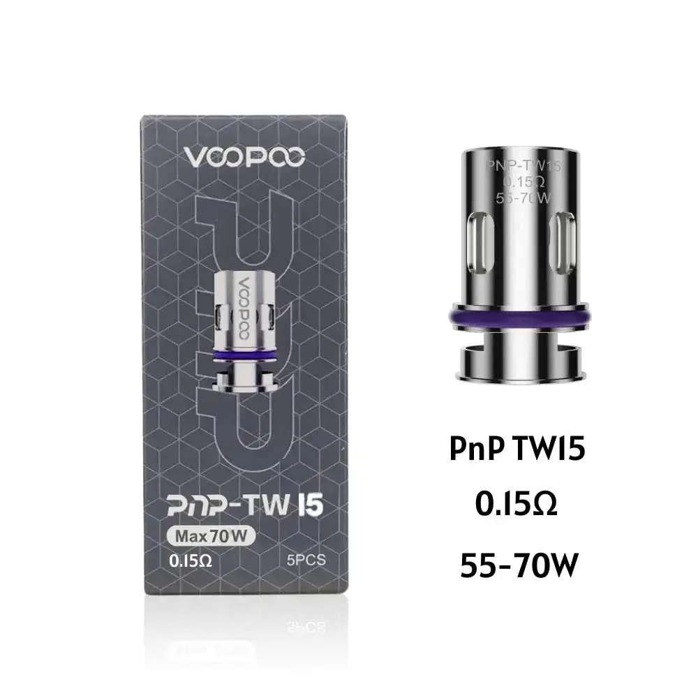 VooPoo Pnp TW Replacement Coils(Pack of 5) - PnP - TW15 - 0.15 Ohm