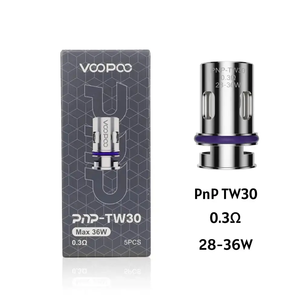 VooPoo Pnp TW Replacement Coils(Pack of 5) - PnP- TW30 - 0.3 Ohm