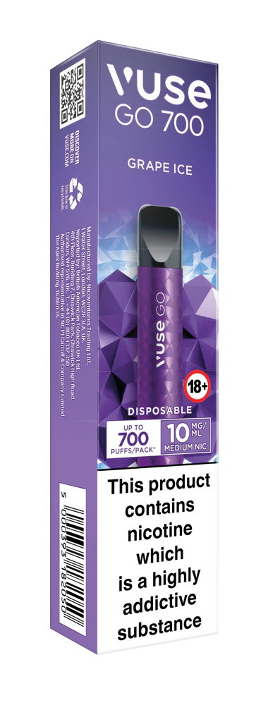 Vuse Go 700 Disposable Vape - Grape Ice | 10mg