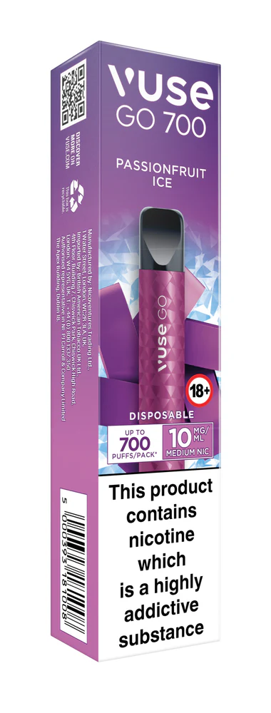 Vuse Go 700 Disposable Vape - Passionfruit Ice | 10mg