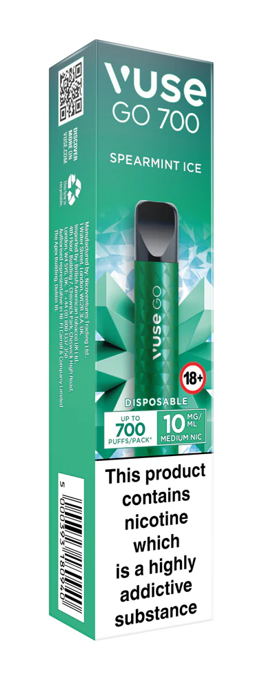 Vuse Go 700 Disposable Vape - Spearmint | 10mg