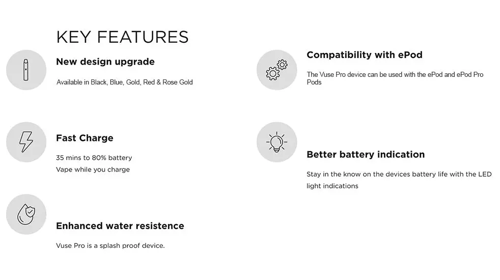 Vuse Pro Kit Key Features