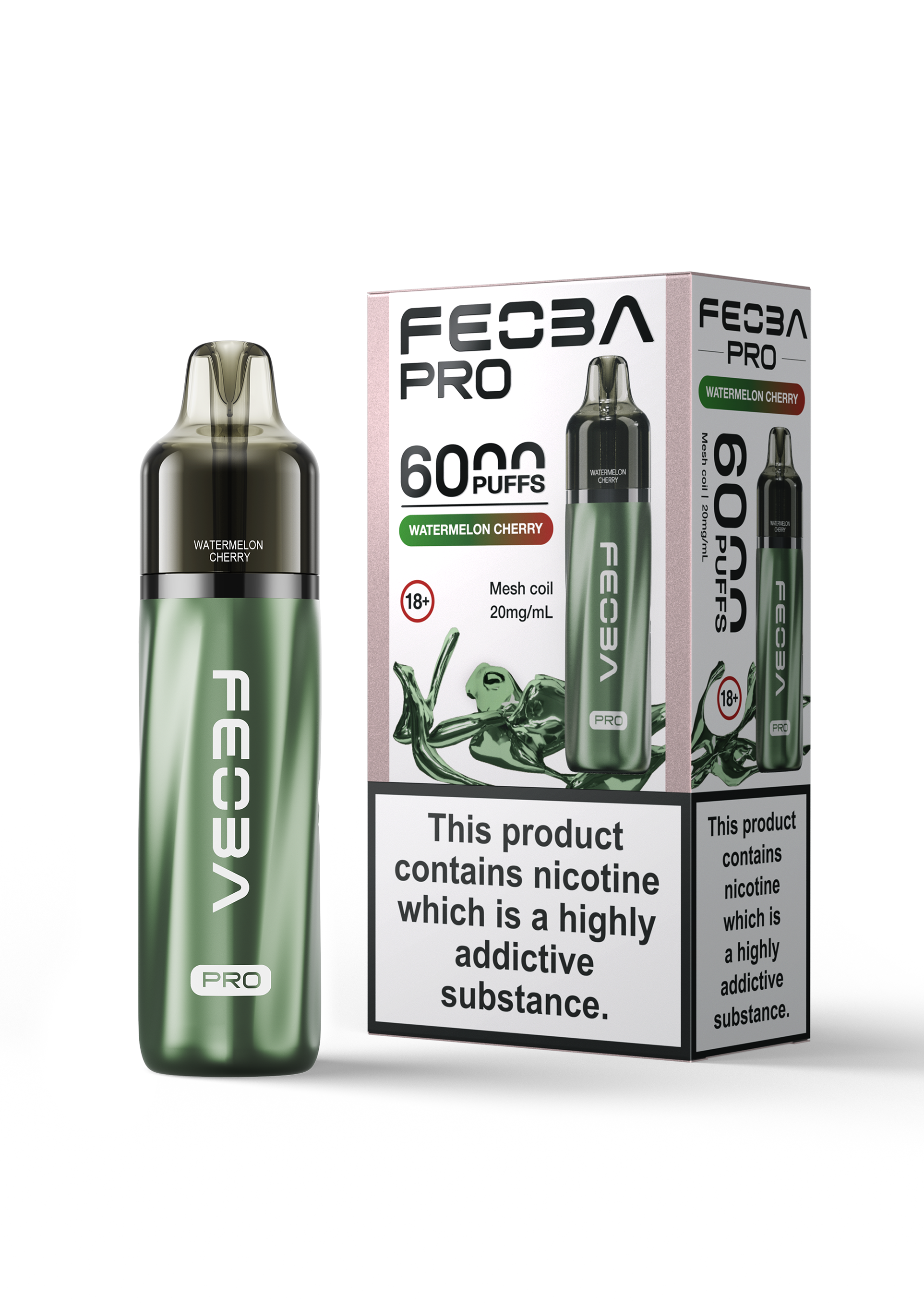 Watermelon Cherry Feoba Pro 6000 Disposable Vape 20mg