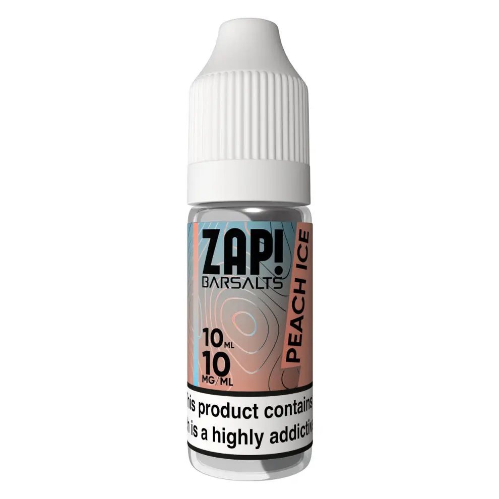 Peach Ice Nic Salt E-Liquid by Zap Bar Salts 10ml 