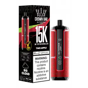 Two Apple Al Fakher Crown Bar 15K Hypermax Disposable Vape Kit