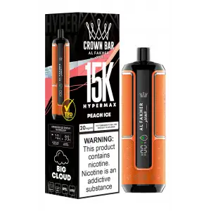 Peach Ice Al Fakher Crown Bar 15K Hypermax Disposable Vape Kit