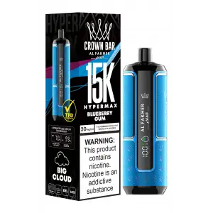 Blueberry Gum Al Fakher Crown Bar 15K Hypermax Disposable Vape Kit