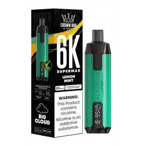 Lemon Mint Al Fakher Crown Bar 6K Supermax Disposable Vape Kit