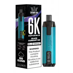 Blackcurrant Ice Al Fakher Crown Bar 6K Supermax Disposable Vape Kit