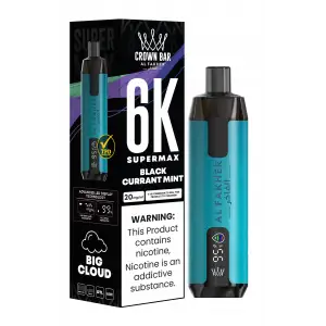 Blackcurrant Mint Al Fakher Crown Bar 6K Supermax Disposable Vape Kit