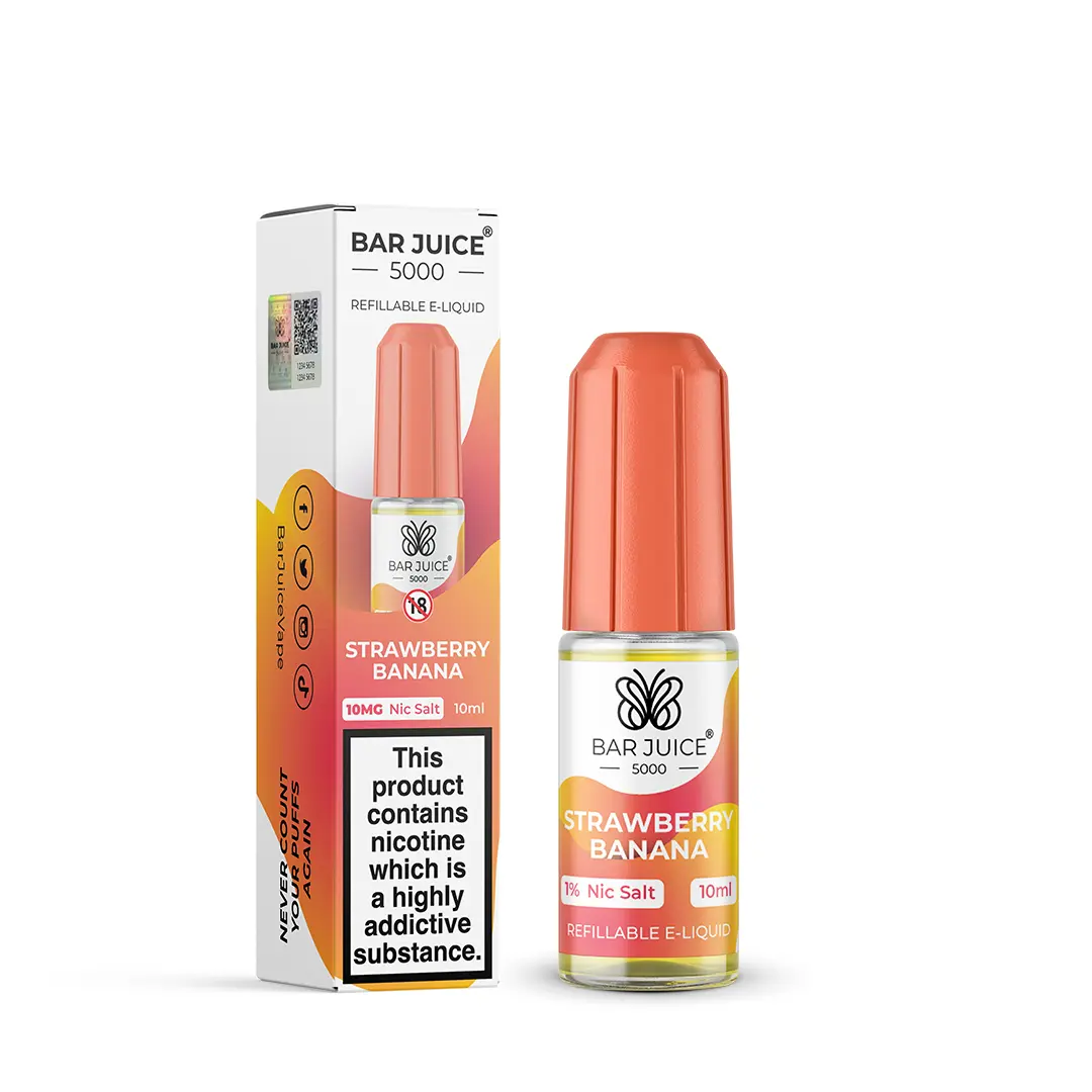  Strawberry Banana Nic Salt E-Liquid by Bar Juice 5000 Salts 10ml 