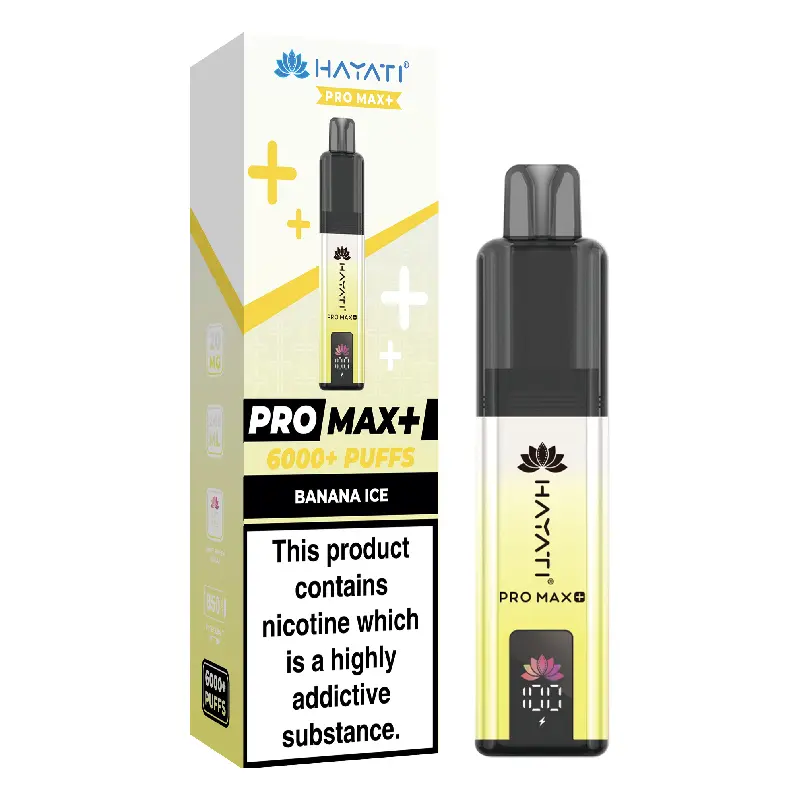 hayati pro max strawberry banana Hayati Pro Max Plus Banana Ice - 6000 Puffs