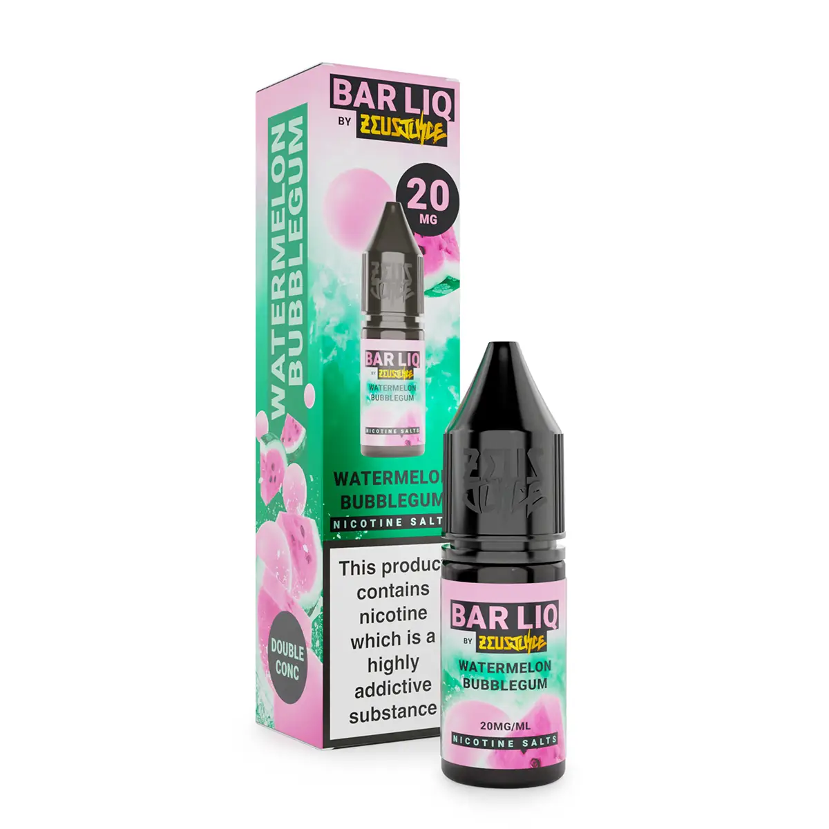  Watermelon Bubblegum Bar Liq Nic Salt E-Liquid by Zeus Juice 10ml 