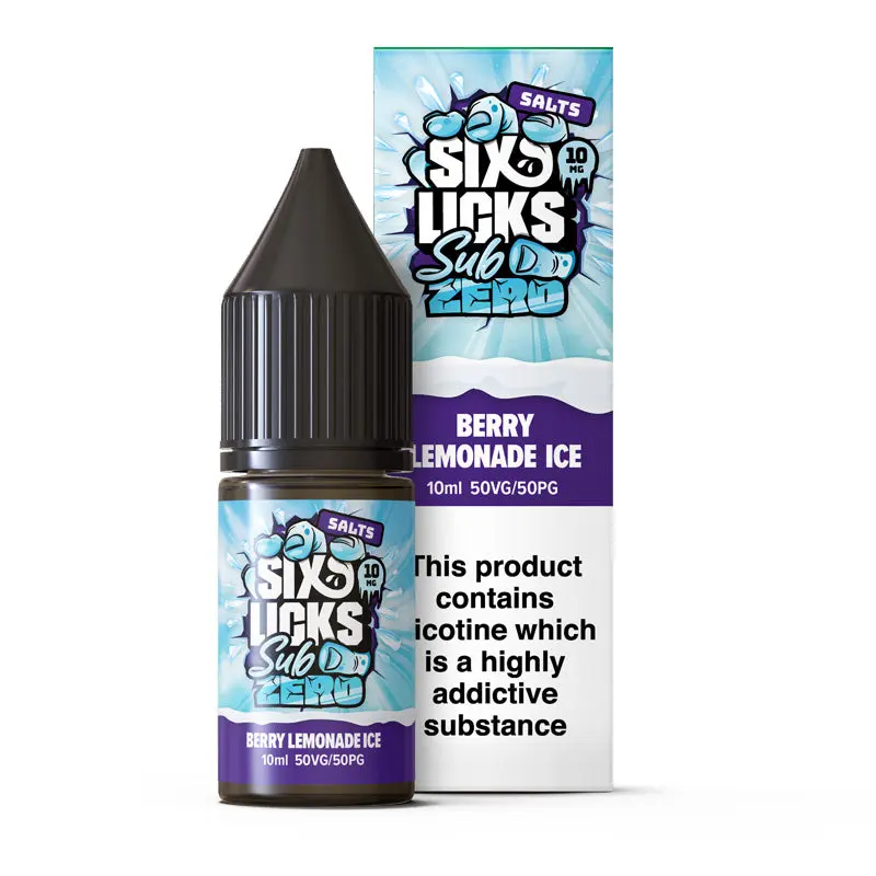 Berry Lemonade Ice Nic Salt E-Liquid by Six Licks Sub Zero Salts 10ml