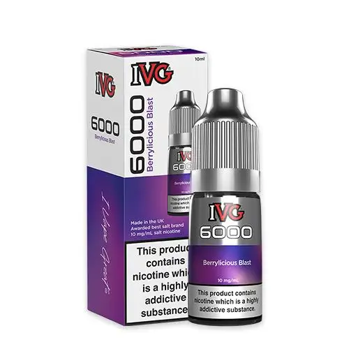  Berrylicious Blast Nic Salt E-Liquid by IVG 6000 Bar Salts 10ml 