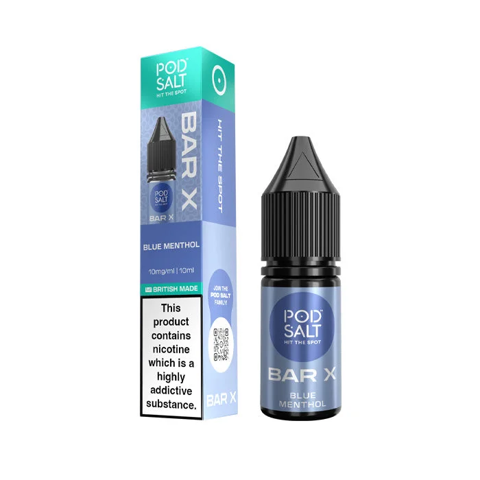 Blue Menthol Nic Salt E-Liquid by Pod Salt Bar X 10ml