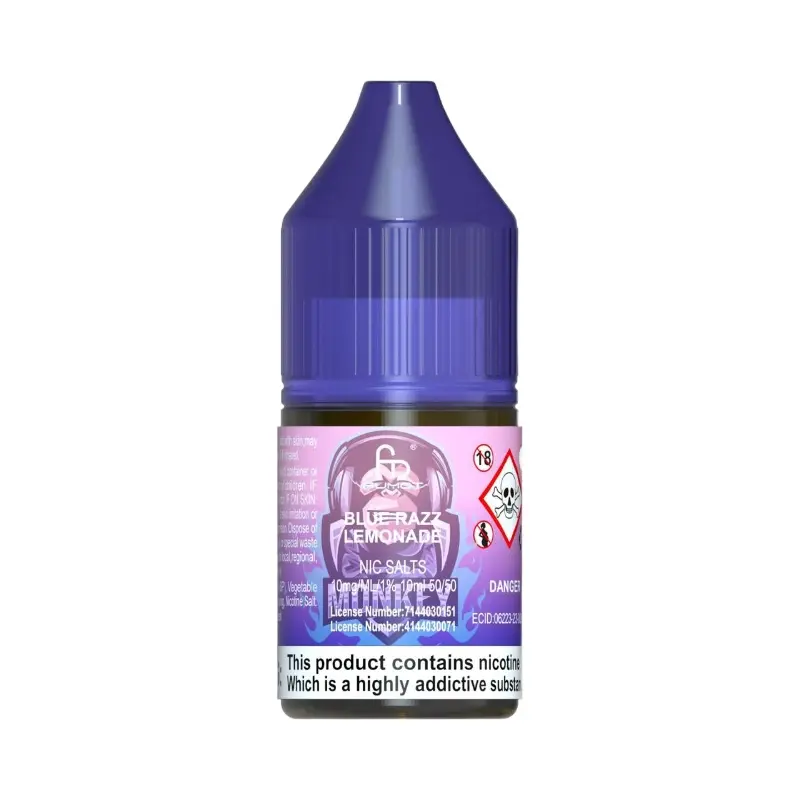 Blue Razz Lemonade Nic Salt E-Liquid R and M Tornado Salts By Fumot 10ml - 20mg