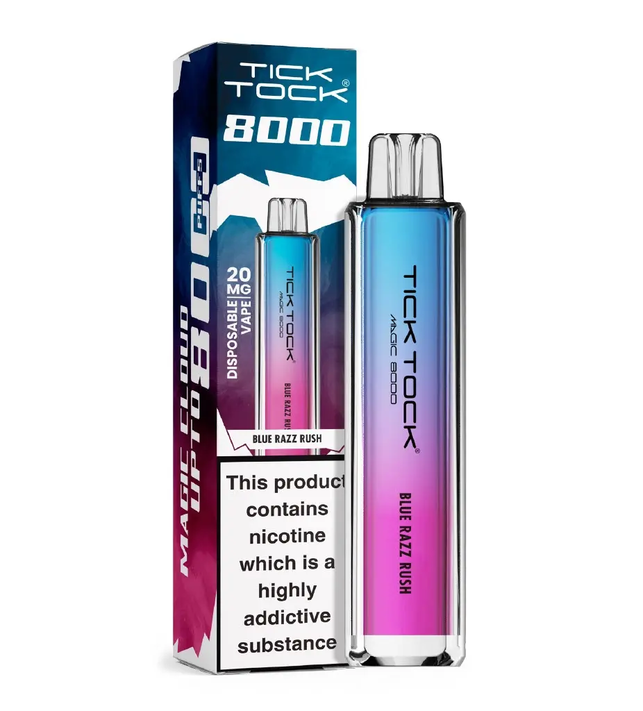 Blue Razz Rush Tick Tock Magic 8000 Disposable Vape 20mg