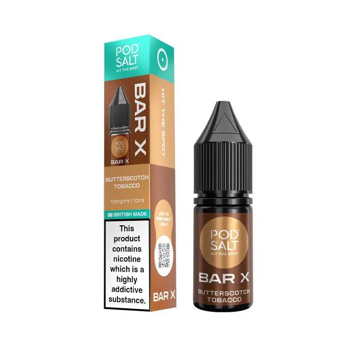 Butterscotch Tobacco Nic Salt E-Liquid by Pod Salt Bar X 10ml