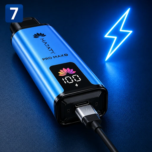 Charging the Hayati Pro Max Plus device via USB Type-C Cable